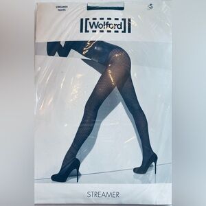 Wolford Women’s ‘Streamer’ 18792 Stripe Pattern Tights. Black. Small.